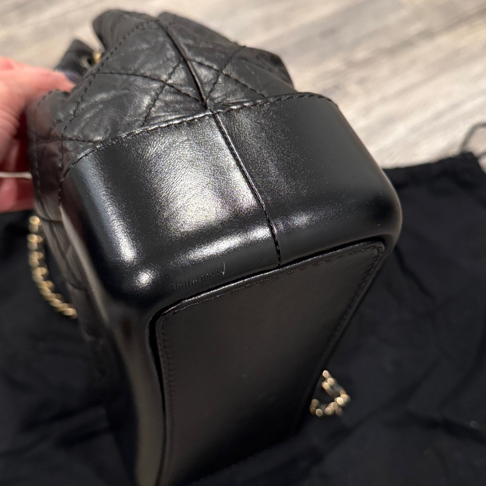 CHANEL Gabrielle Mini Backpack Chain Bag in Quilted Black Leather - Picture 10 of 16